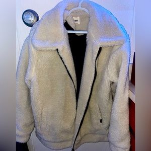 Vans fleece teddy jacket size medium white cream